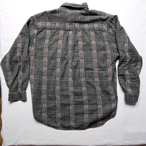The Territory Ahead Men's XL Plaid Button Up Gray Cotton Casual Flannel Shirt - Picture 7 of 9